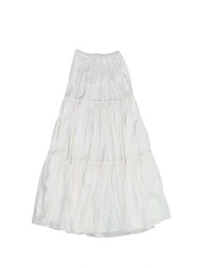 Nouvelle Silk95five Clifton Silk Tiered White Cream Maxi Skirt XS‎
